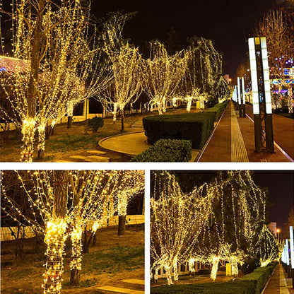 LED String Light 220V EU Plug Night Light 8 Modes Indoor Outdoor Decor Wedding Party Christmas Tree Home Garden Patio Decoration