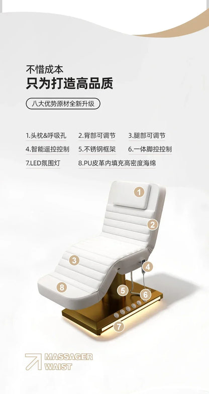 High-End Facial Bed Electric Lifting Dental Bed Physiotherapy Bed for Beauty Salon