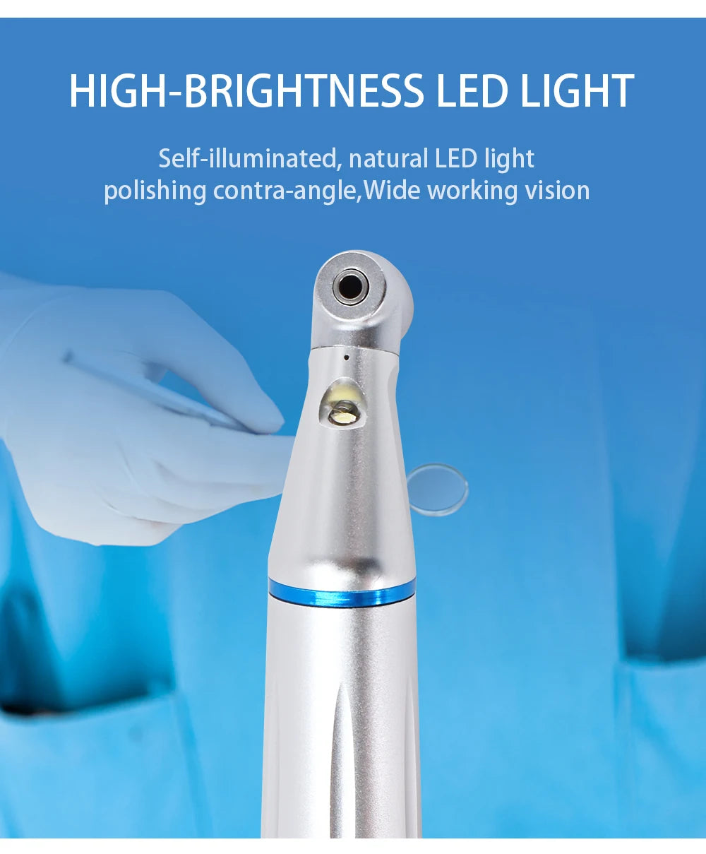 Dental LED Light inner 1:1 Ratio Contra Angle E-generatorLow Speed Handpiece Inner Water Spray E-Typle coupler