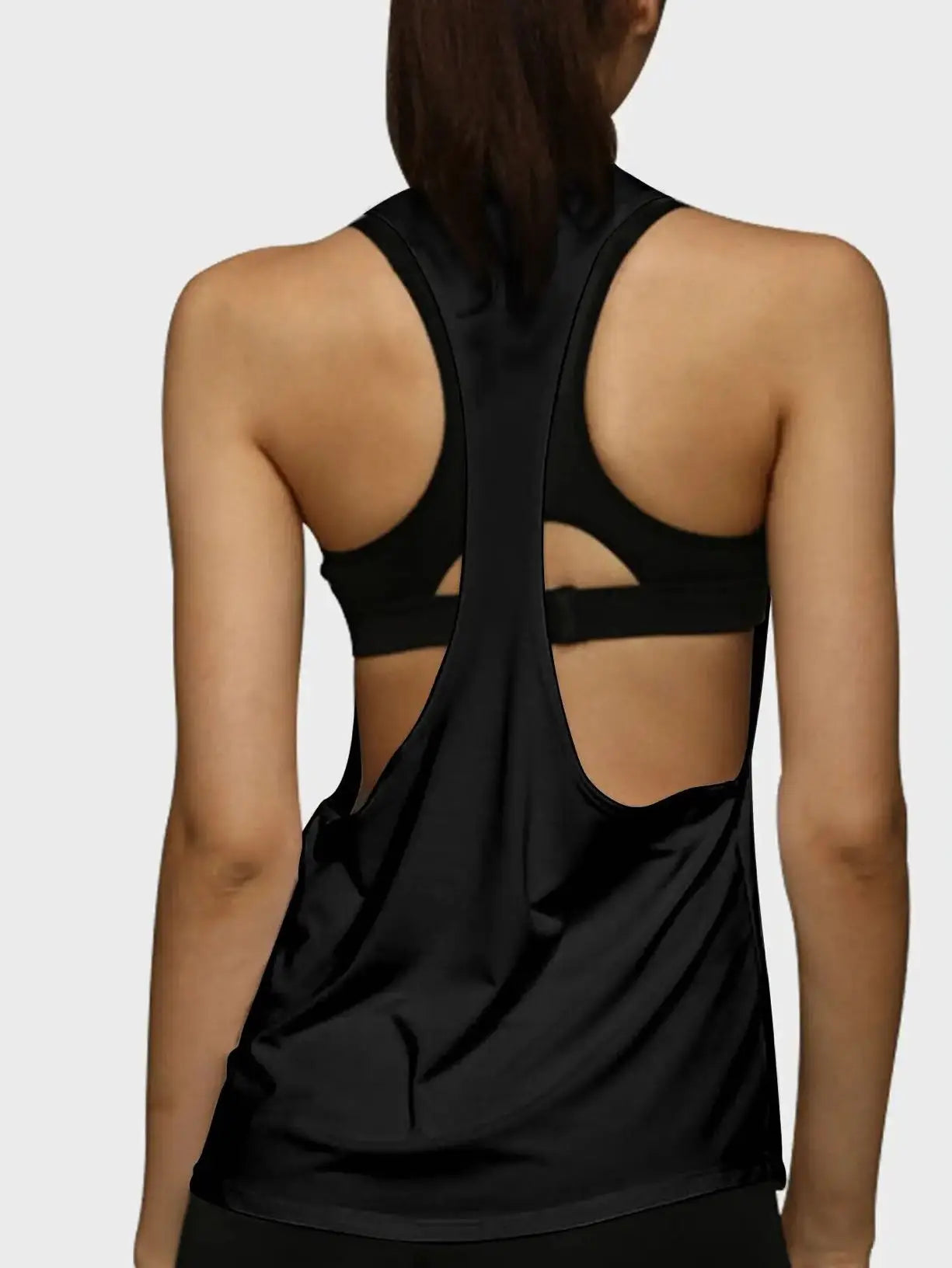 Women's Sports Smock Fitness Sports Vest T-shaped Quick Drying Slim Sleeveless Running Sports Vest