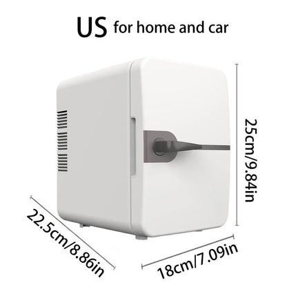 6L Car Mini Fridge For Camping Picnic Beauty Cosmetics Mask Makeup Skincare Refrigerator Cooling Dormitory Refrigerator