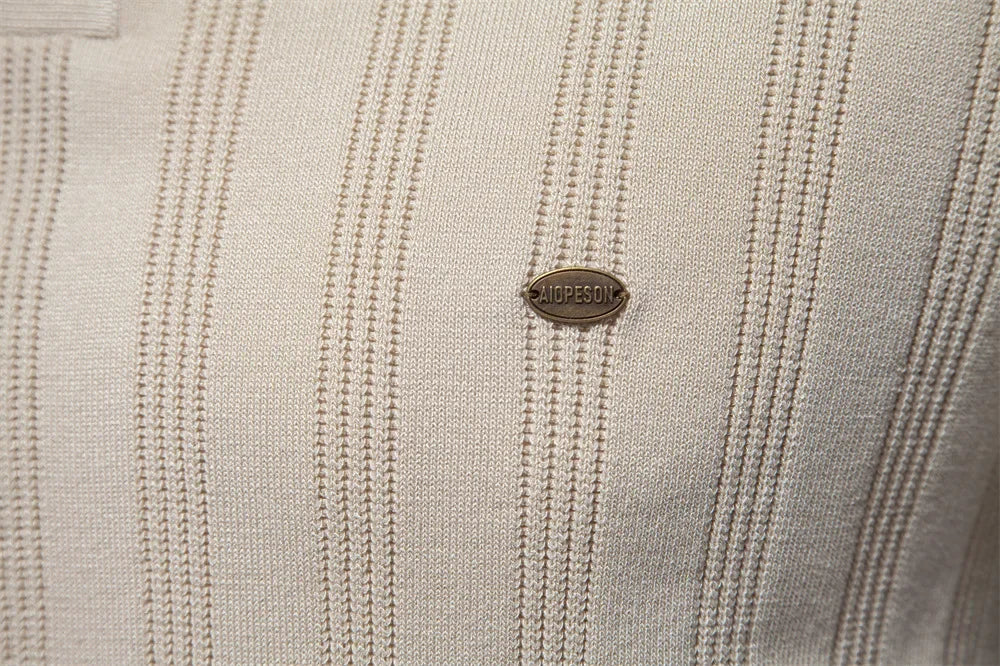 Spring/Summer New Mens T-shirt Woolen Polo Knitwear Short Sleeved Lapel Casual Top for Men