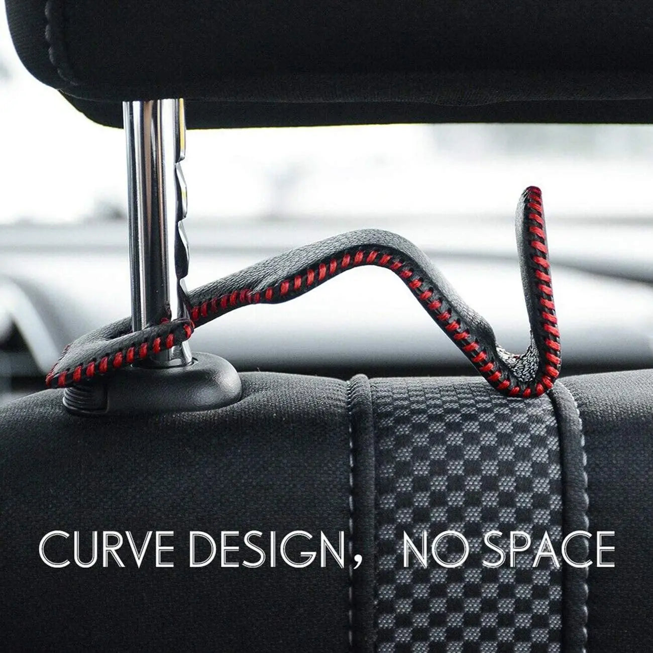 2PCS Car Headrest Hooks Universal Back Seat Hanger Headrest Holder Hooks Leather Car Seat hooks Automobile Interior Accessories