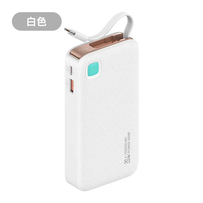 Hot Sale Bank Power With Cable Portable Power Bank PD 20W Fast Charger With Type C Cable Three Charger Port Bank Power