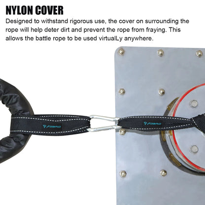 Battle Rope 38MM*3M 9M 12M 15M Length Fitness Polyester Heavy Jump Skip for Home Gym Body Workout Core Strength Training Muscle