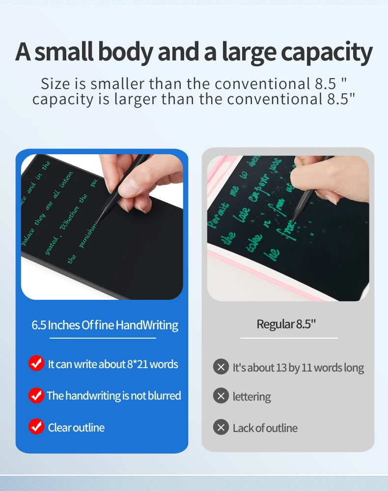 LCD Writing Tablet 6.5 Inch Doodle Board Drawing Tablet for Kids Handwriting Pad Memo Note for Home School Office Gifts