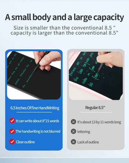 LCD Writing Tablet 6.5 Inch Doodle Board Drawing Tablet for Kids Handwriting Pad Memo Note for Home School Office Gifts