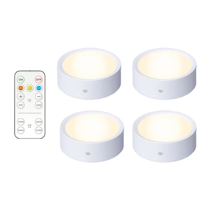 Smart Remote Control Cabinet Light Battery Powered Night Light Dimmable Warm/White Light Kitchen Light Closet Aisle Stairs Light