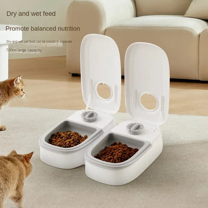 Pet Bowl Smart Timed Cat Feeder Quantitative Wet and Dry Food Single Meal Separation Home Use Automatic Feeding for Dogs & Cats
