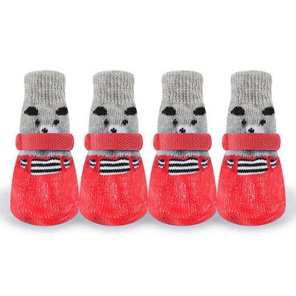 Dog Socks Waterproof Shoes Breathable Sock for Dogs Cats Non-Slip Soles Adjustable Small Dog Paw Socks for Indoor Outdoor