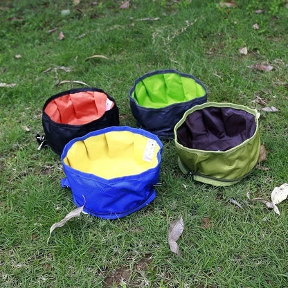 1100ML Large Capacity Dog Drinking Water Container Foldable Dog Water Bowl Food Storage Bag Outdoor Hiking Folding Pet Bowl