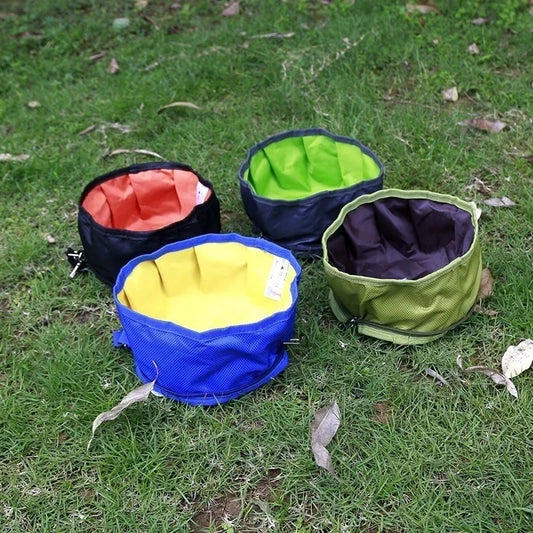 1100ML Large Capacity Dog Drinking Water Container Foldable Dog Water Bowl Food Storage Bag Outdoor Hiking Folding Pet Bowl