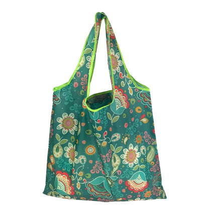 Large Reusable Shopping Bag Women's Foldable Floral Environmentally Friendly Portable Tote Bag Grocery Storage Bag