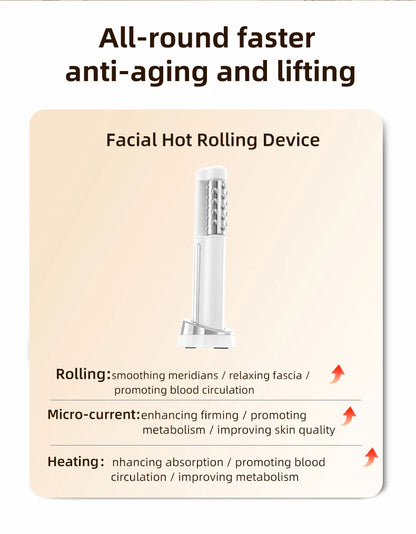 2025 Newest Facial Roller Machine Rotation EMS Heating Skin rejuvenation Facial Lifting Tighten Portable Beauty Machine