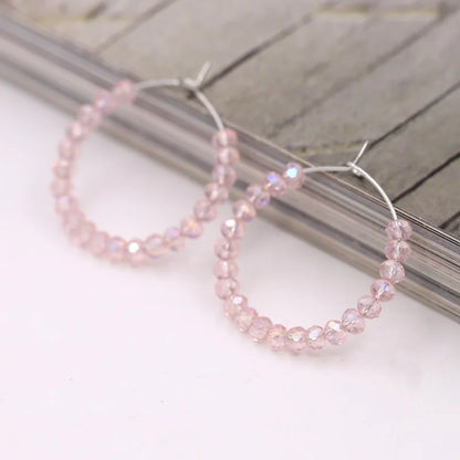 Fashion Women's Earrings Boho Colorful Crystal Beaded Earrings Jewelry Female Girls Gifts Ear Ring Accessories