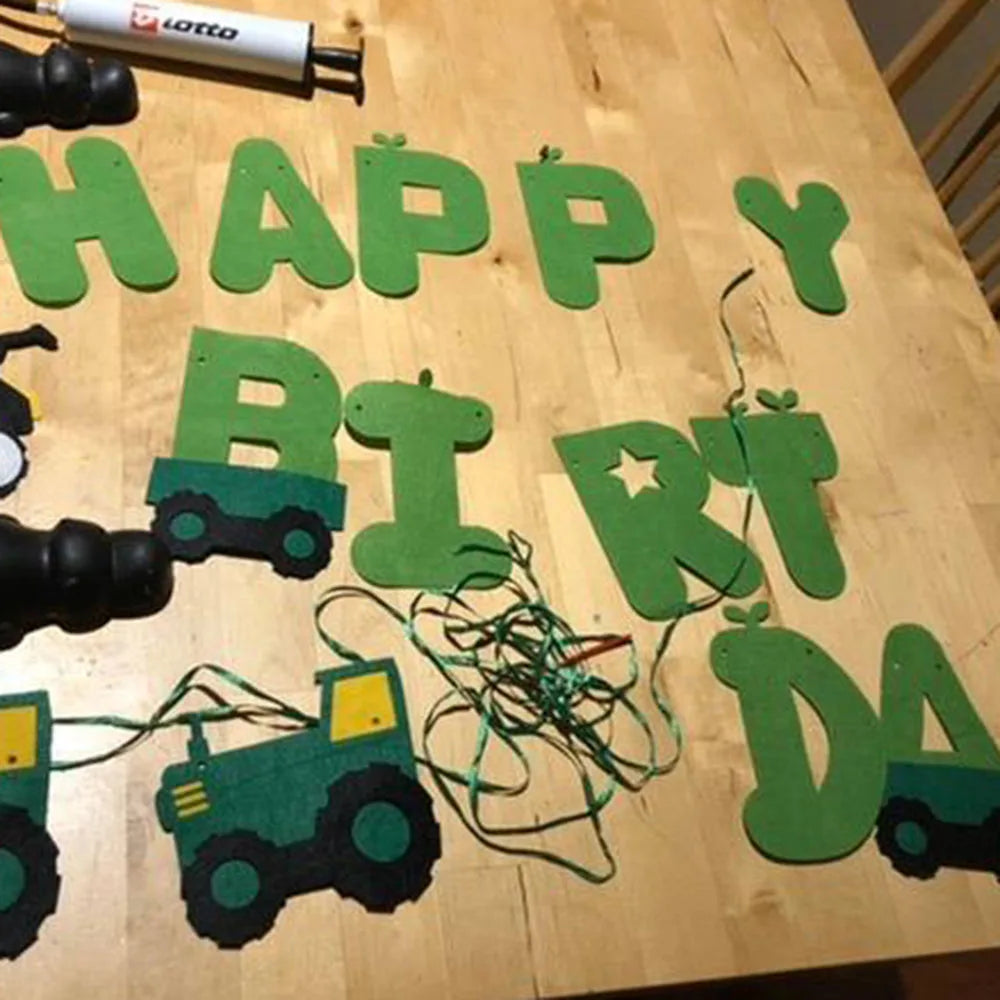 Farm Green Tractor Party Happy Birthday Banners Plates Napkins Tablecloths Farm Themed Birthday Party Supplies Decors