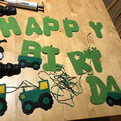 Farm Green Tractor Party Happy Birthday Banners Plates Napkins Tablecloths Farm Themed Birthday Party Supplies Decors