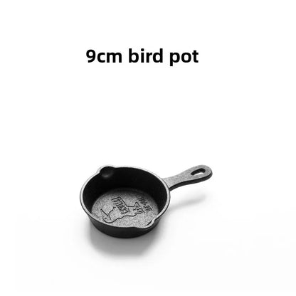 Cast Iron Pan Uncoated Frying Pan Small Frying Egg Pan Household Pan Kitchenware Set Oil Splashing Pan Cast Iron Cookware Frying