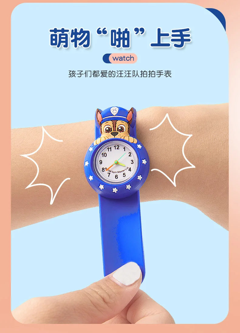 Paw Patrol Kids Watch Cartoon Waterproof Patting Watches Fashion Children Silicone Strap Wrist Watch Students Clock Gift