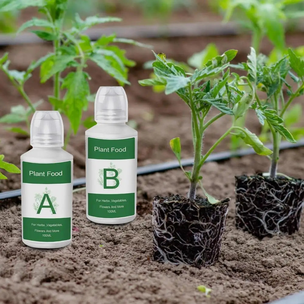 Hydroponic Nutrient Solution A&B Natural Nutrients Liquid Fertilizer Hydroponics Plant Food for Flowers Vegetables Garden Supply