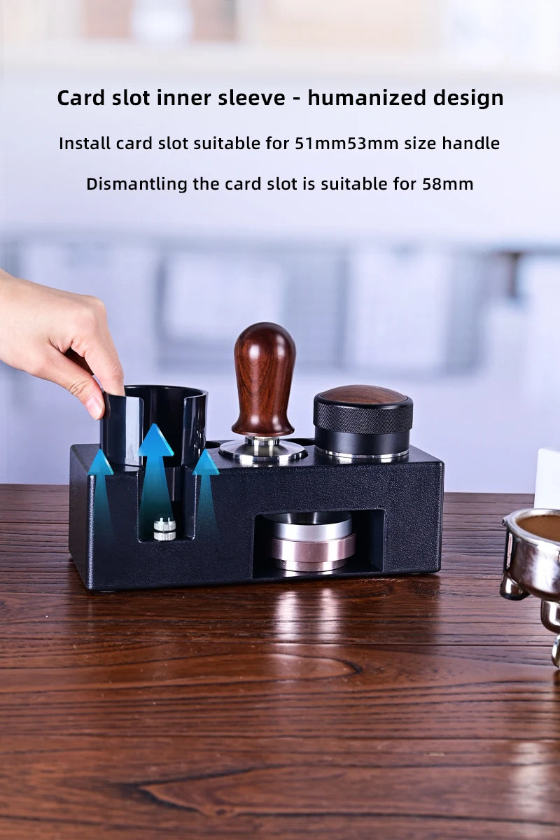 Barista Tool  Espresso Tamper Holder Black White ABS Station Coffee Knock Box Multifunction Coffee Tamper Portafilter