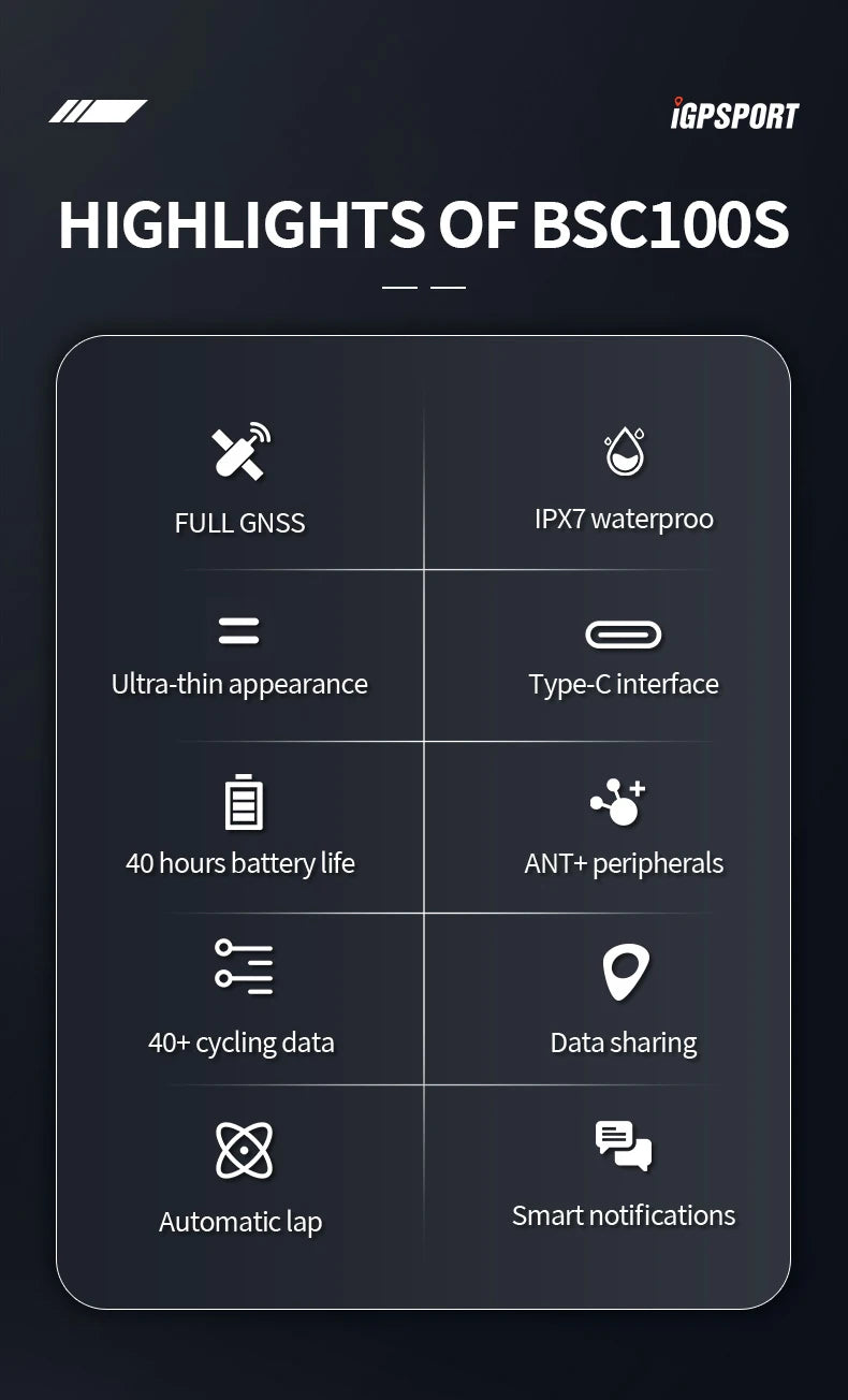 IGPSPORT Bicycle Computer BSC100S Computer BLE Bluetooth ANT Waterproof Wireless Bike Stopwatch MTB Road Cycling Bike Computer