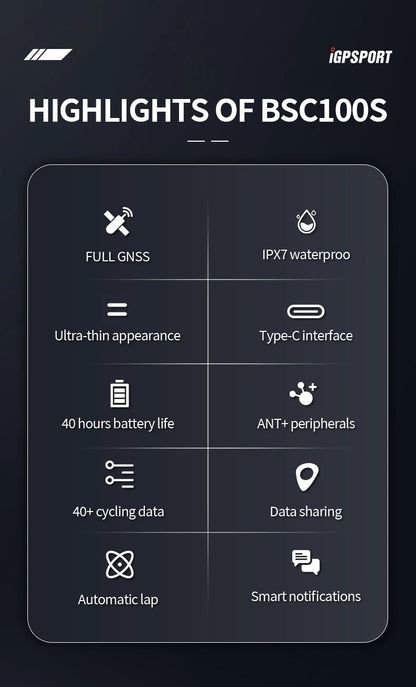 IGPSPORT Bicycle Computer BSC100S Computer BLE Bluetooth ANT Waterproof Wireless Bike Stopwatch MTB Road Cycling Bike Computer