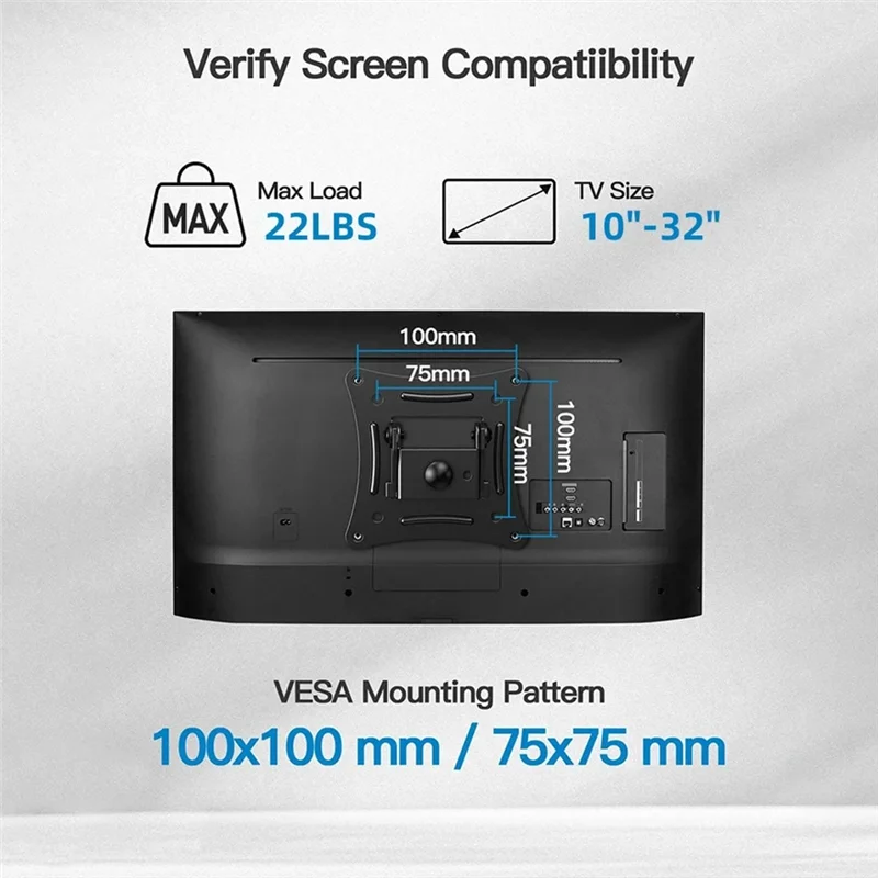 CABE-Full Motion Corner TV Holder Support Wall Mount Bracket Swivel Tilts Adjustable Stand For 10-32 In TV Monitor