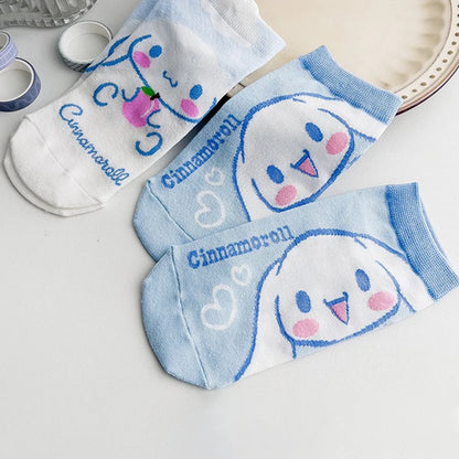 Sanrio's Innovative and Cute Women's Cartoon Short Socks Are High-Quality Comfortable Soft and Breathable Gift Socks