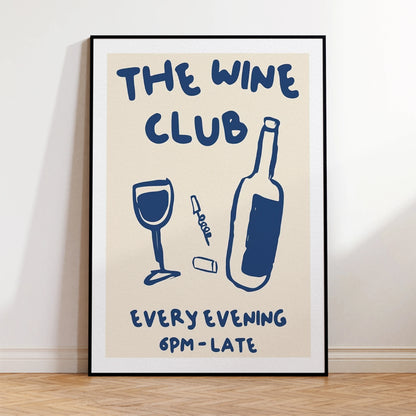 The Wine  Club  Every Evening 6pm-late Wall Art Prints Canvas Painting Poster Picture For Living BedRoom Home Decor
