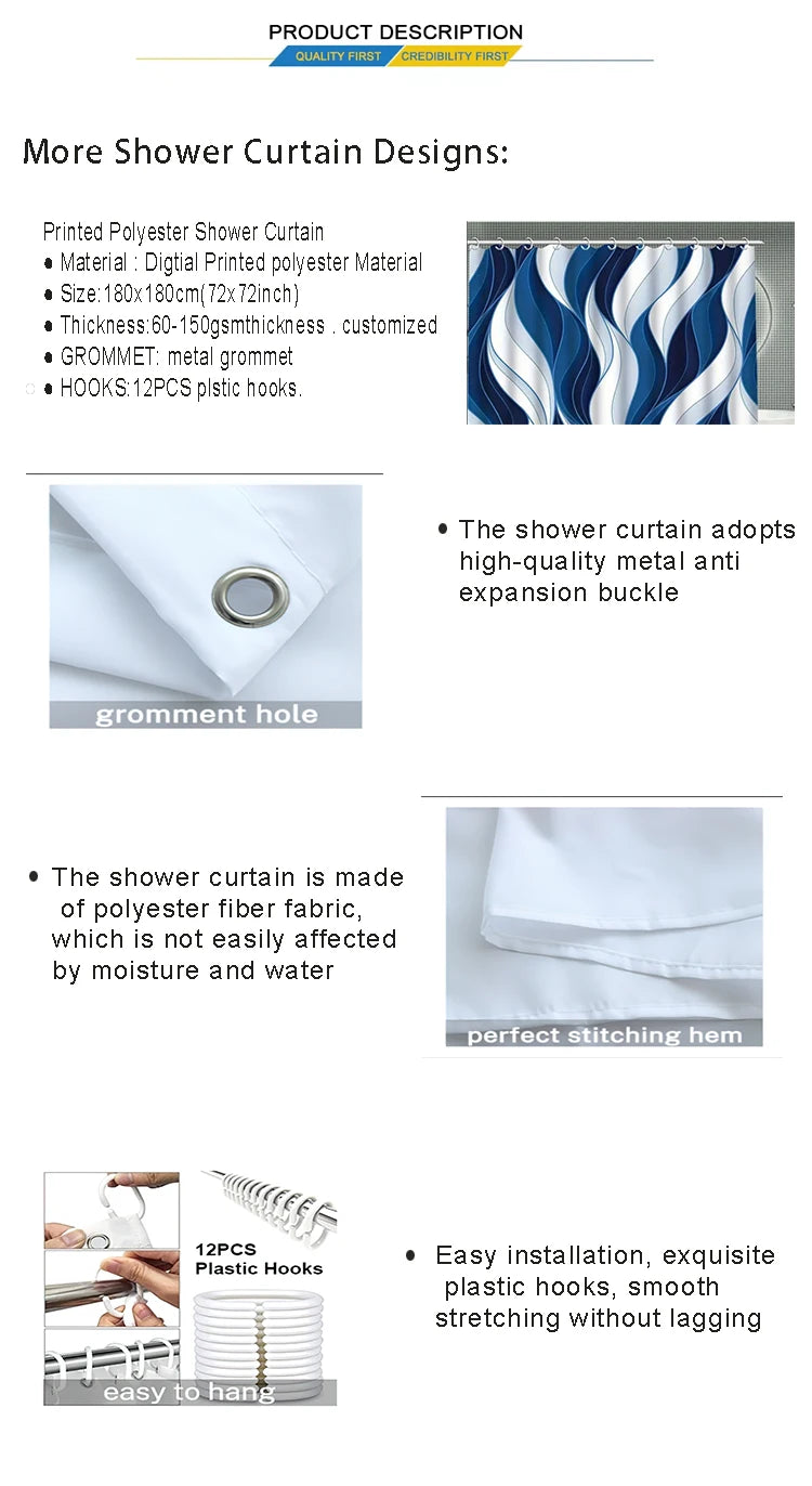 Rose Floral Pink Curtain Shower Curtain, Bathroom Decorative Shower Curtain, Waterproof Shower Curtain with Hooks