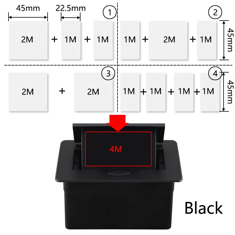 Hidden Desktop Pop-Up Socket DIY Multifunctional USB Type-C Outlet For Meeting Room Office Electrical Switch Countertops Plug