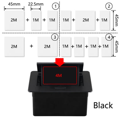 Hidden Desktop Pop-Up Socket DIY Multifunctional USB Type-C Outlet For Meeting Room Office Electrical Switch Countertops Plug