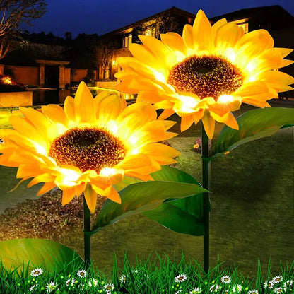 Simulated Outdoor Solar Sunflowers Smart Sense Garden Lights Yard Wedding Thanksgiving Decor Light Waterproof LED Lawn Light