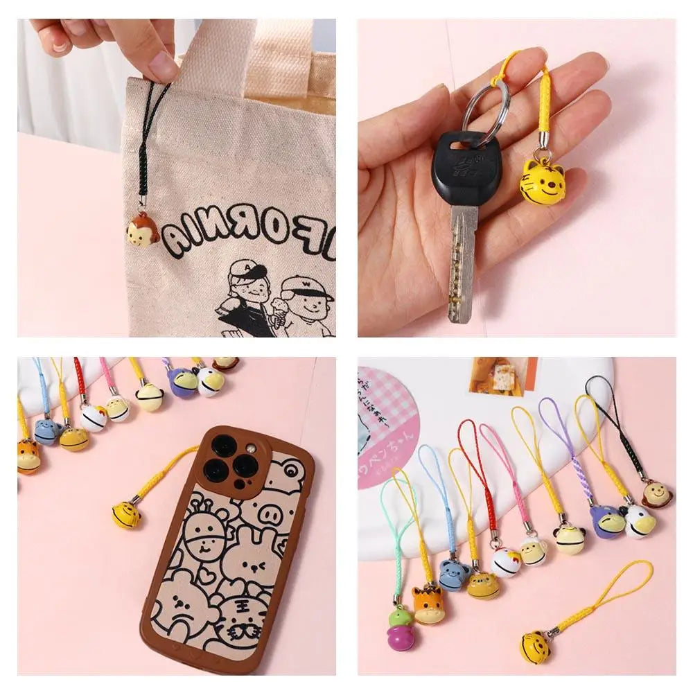 for Phone Cartoon Bell Pendant DIY Keychain Bear Bunny Phone Dolls Phone Lanyard Phone Bell Straps Mobile Phone Straps