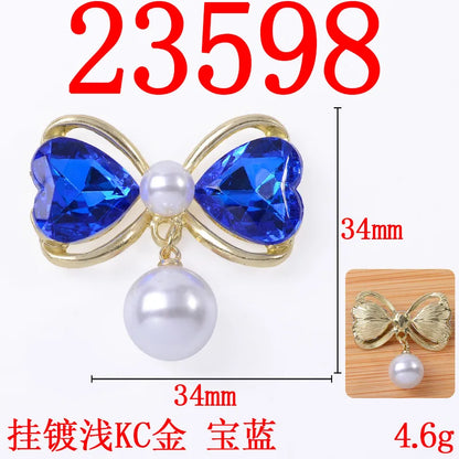 10pcs Sweet hair accessories hair rope alloy diy accessories hollow heart bow pearl pendant jewelry accessories