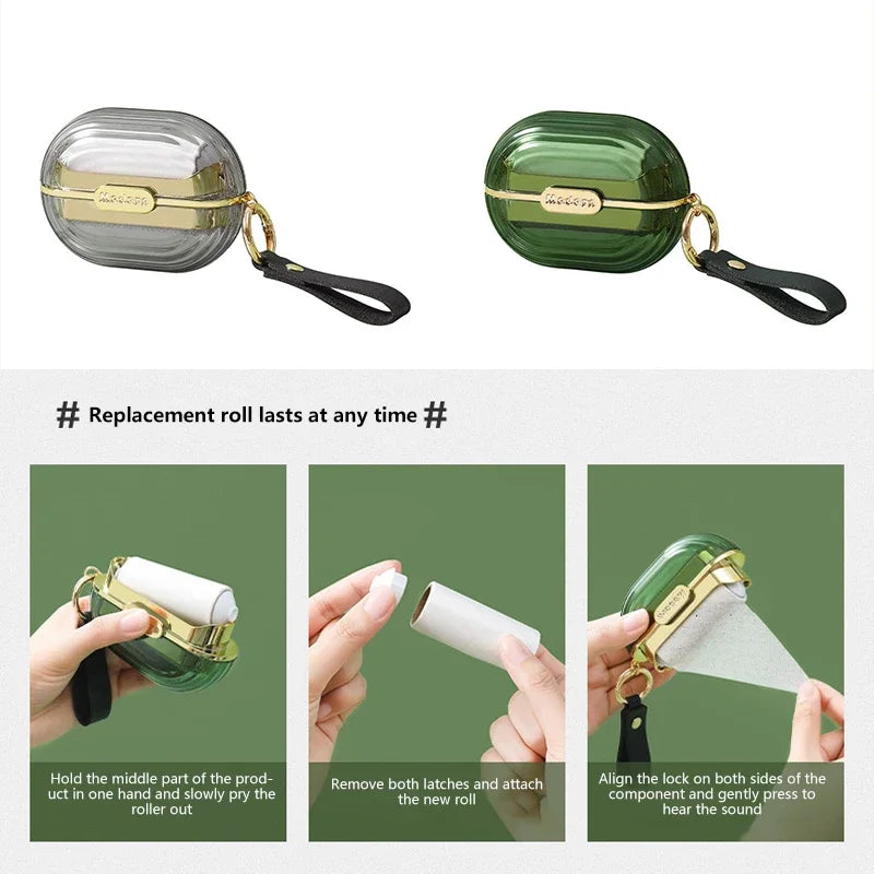 Mini Portable Lint Applicator Roller Can Be Torn To Replace Paper on The Body Stained Clothes Hair Removal Device