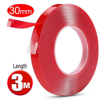 Double Sided Tape Nano Tape 3-5Meter 10/20/30mm Width Transparent Tape Washable Adhesive Nano Traceless Sticker Glue Red