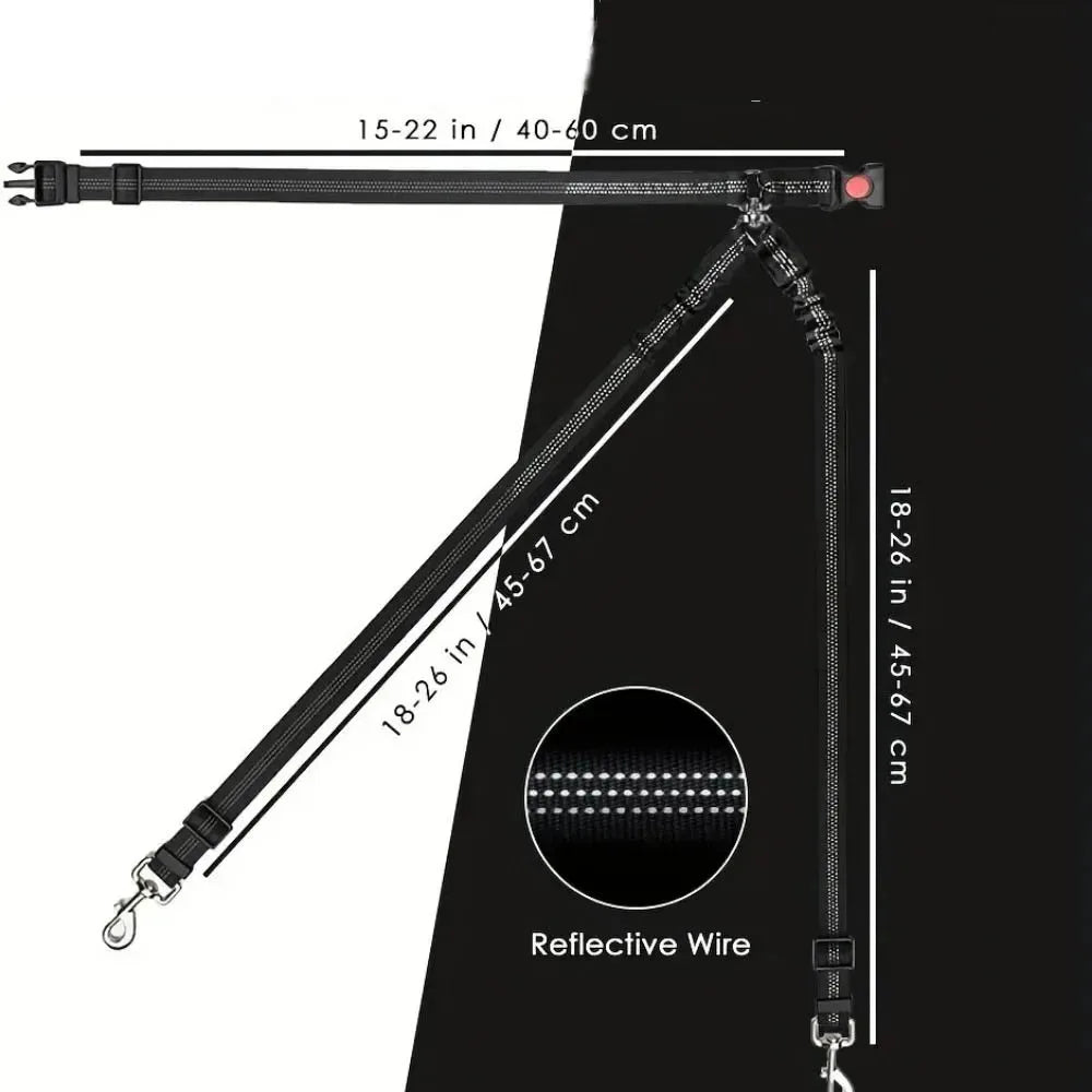 Double-headed Dog Safety Harness Pet Car Headrest Restraint Device Adjustable Tension Split Connection Safety Harness for Travel