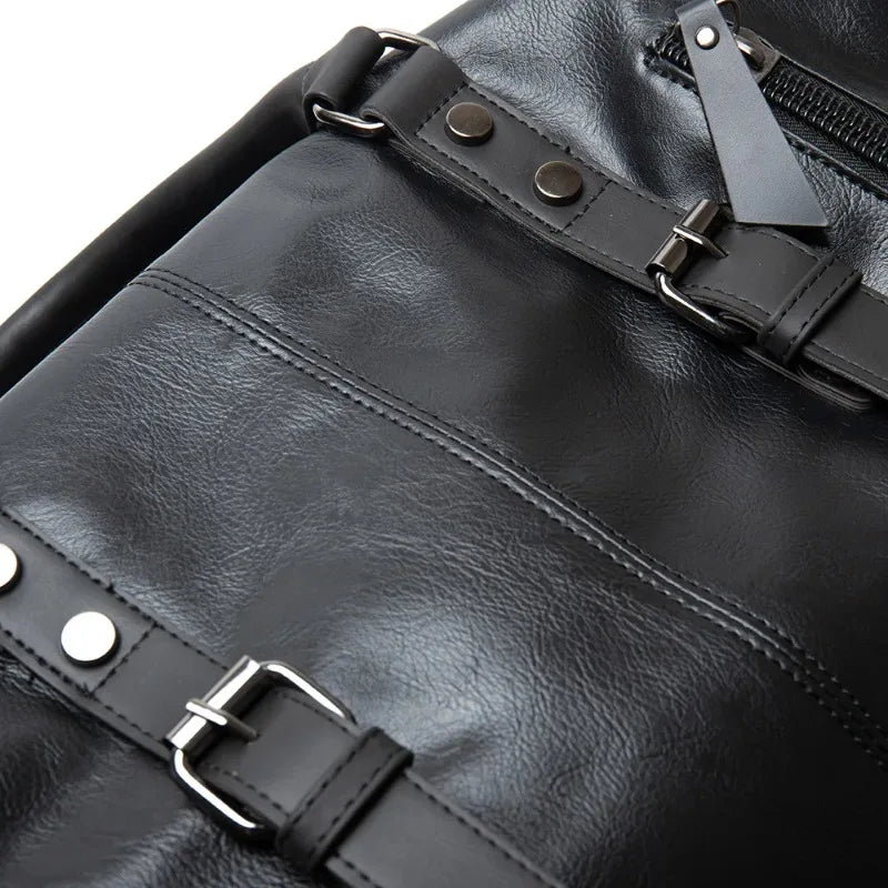 2025 New Men Travel Totes Crossbody Shoulder Bags Large Capacity Handbag Fashion Top-Handle Bag Waterproof PU Leather Laptop Bag