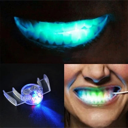2/4pcsLED Light Up Mouth Braces Piece Glow Teeth  Glow LED Teeth Flashing For Halloween Party Rave Glow Party Supplies