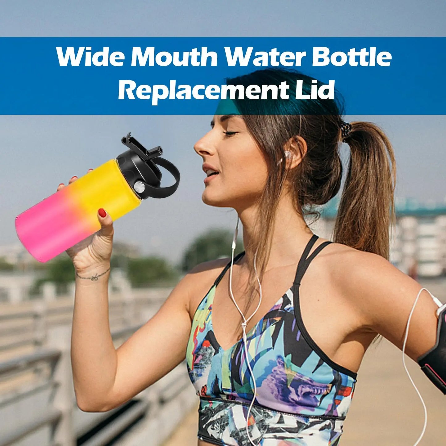 Wide Mouth Straw Lid for Hydro Flask Sports Water Bottle,Dustproof Lid Compatible with HydroFlask Wide Mouth 20 32 40 64 oz