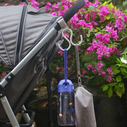 Cute S Shape Baby Stroller Hooks Double Hook PU Hanging Hook Cart Organizer Solid Color Stroller Accessories Baby