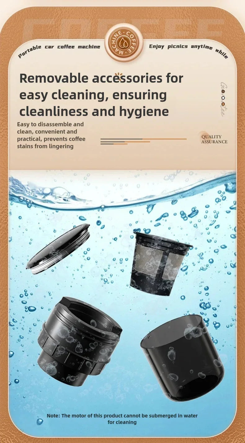 Portable Coffee Maker Electric Capsule Grind Coffee Brewer is suitable for ground coffee and KCUP Capsule coffee capsules