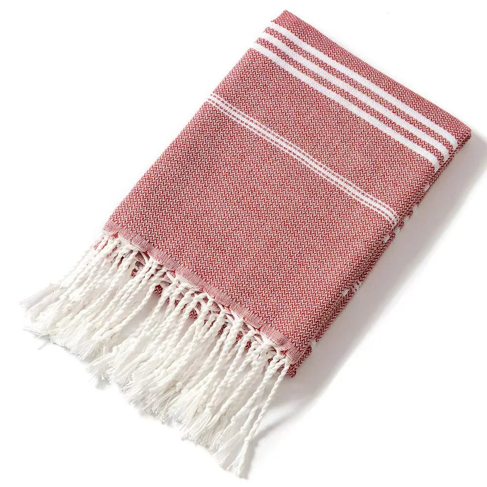 Custom Embroidery Beach Towel 90x180CM Travel Turkish Large Towels with Monogram Customized Towel Tassels Bath Towel