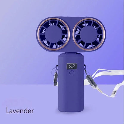 New Handheld USB Small Fan Double-headed Handheld Fan with Long Battery Life Mini Rechargeable Portable Electric Fan.
