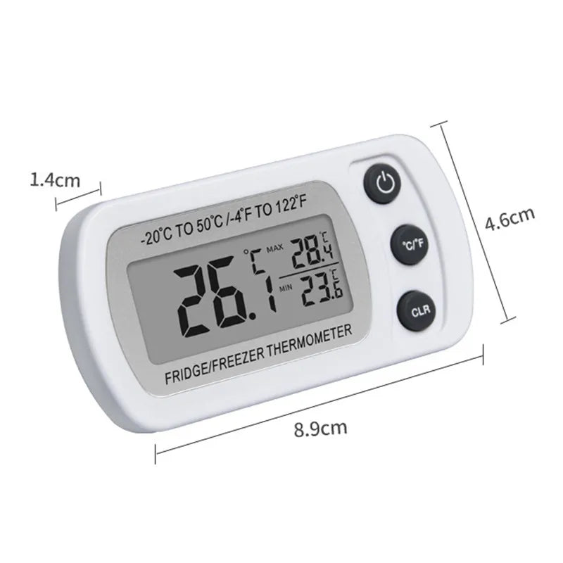Electronic Digital Refrigerator Thermometer LCD Screen Fridge Freezer Temperature With High & Low -20°C To 50°C Anti-humidity