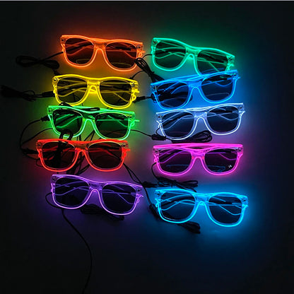Light Up LED Glasses 5 Colors Heart Shape Glow Glasses Glow in The Dark Party Supplies Neon Party Favors for Kids Adults