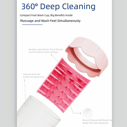 Soft Bristles Pet Paw Cleaner Reusable Mud Removal Dog Foot Washing Cup Detachable Portable Pet Feet Washer Daily Foot Care