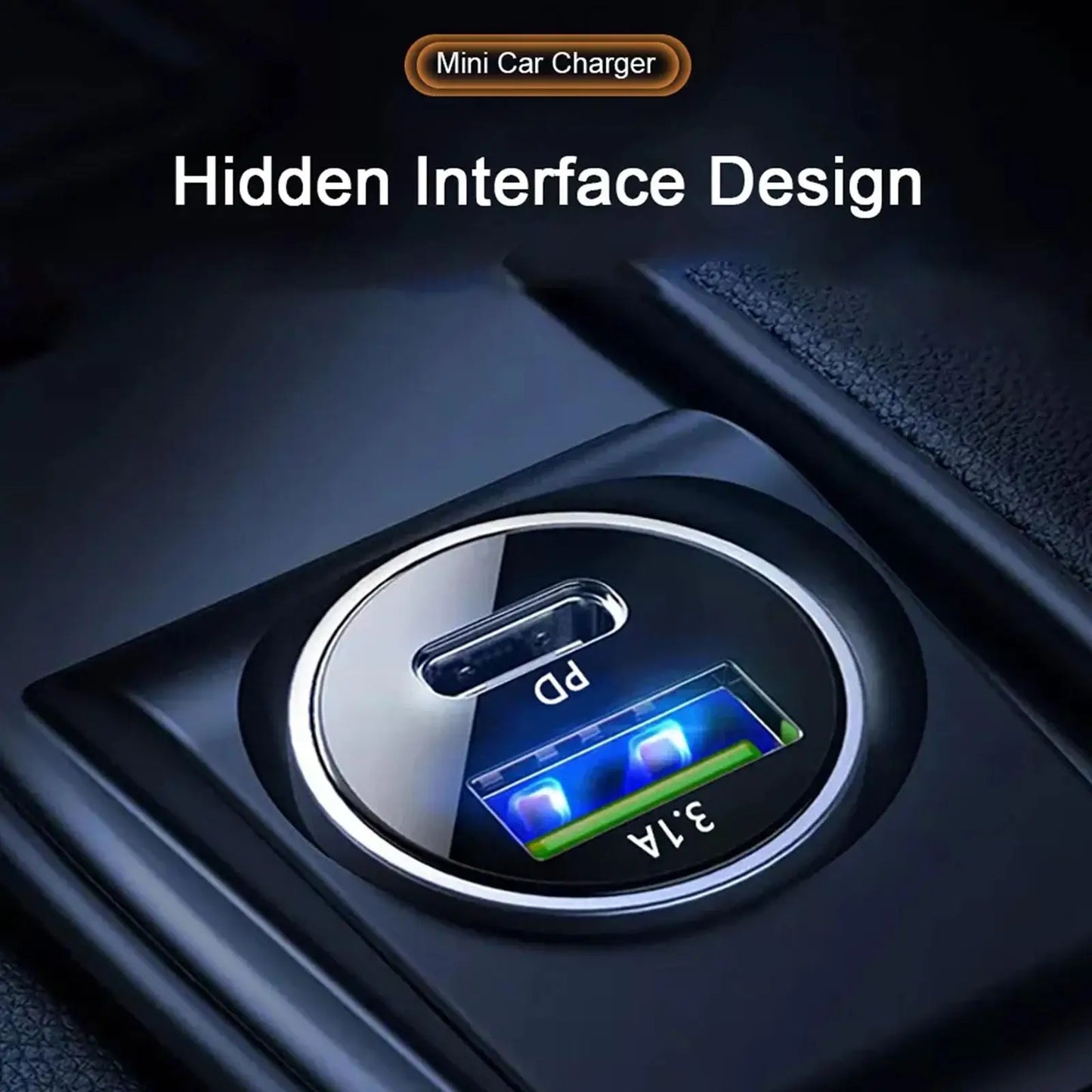 3.1A Fast Car Chargers USB PD Type C QC 3.0 Outlet Adapter Fast Charging For 12V 24V Car Truck Boat RV Motorcycle 12V/24V